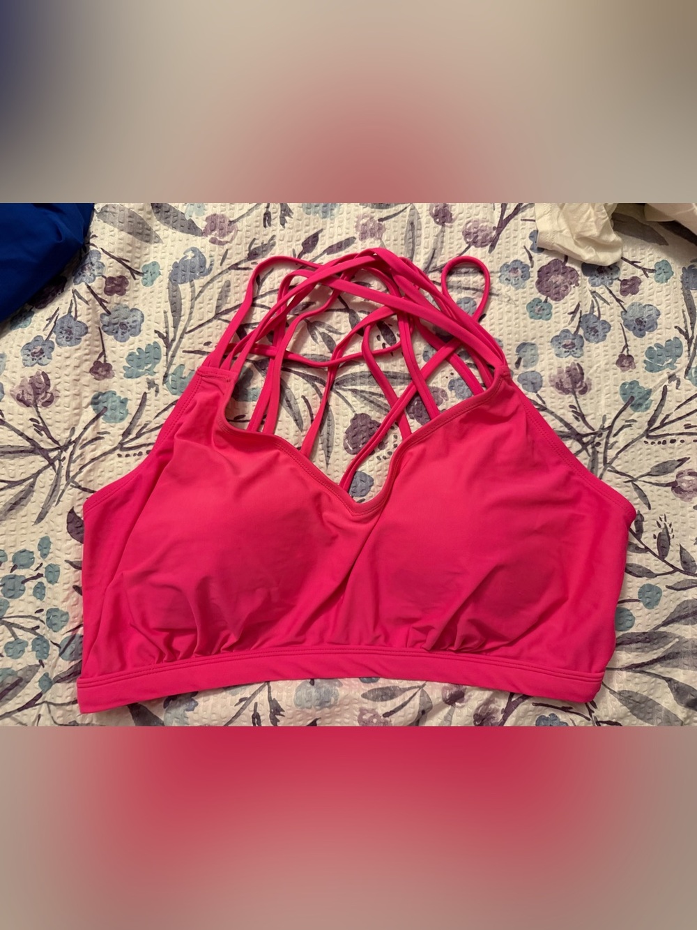 Forever 21 Hot Pink Strappy Bathing Suit Top